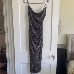 Laundry By Shelli Segal Black Sequin Midi Dress